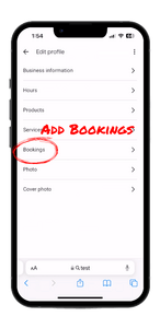 Add Bookings mobile