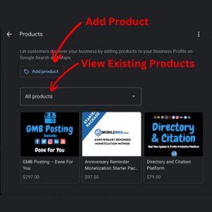 Adding and Viewing Existing Products via Desktop