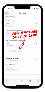Google Business Profile Add Another Service Link on Mobile