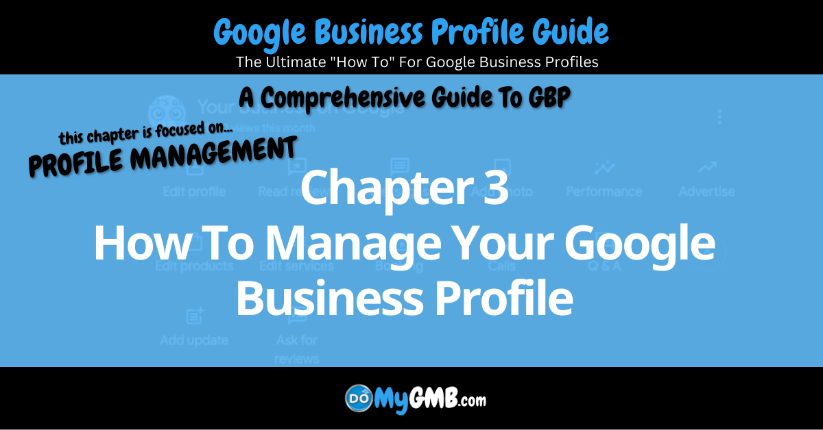 Google Business Profile Guide Chapter 3 How To Manage Your Google Business Profile