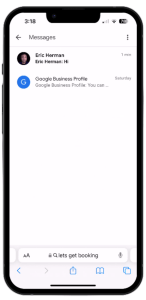 Google Business Profile Mobile Message Inbox