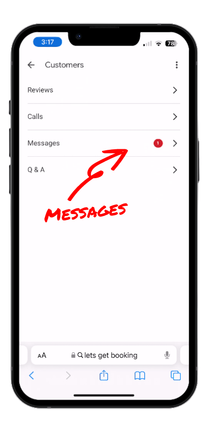 Google Business Profile Mobile Messages