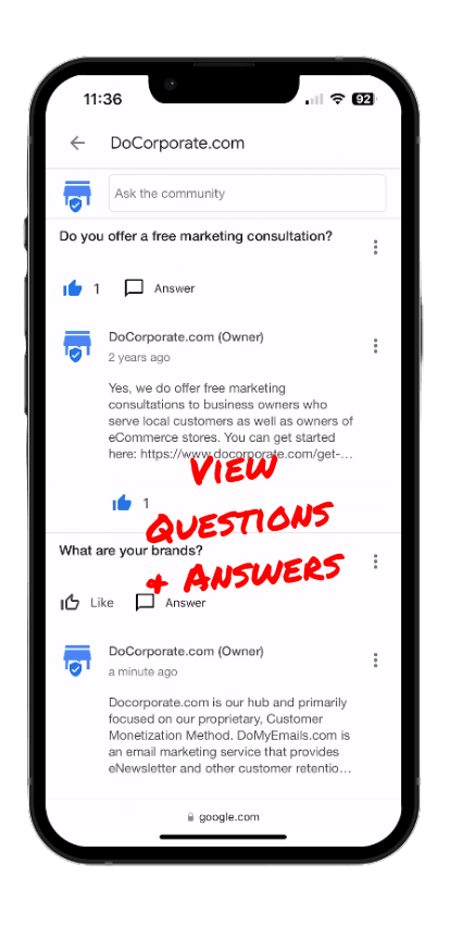 Google Business Profile Mobile Viewing Questions and Answers
