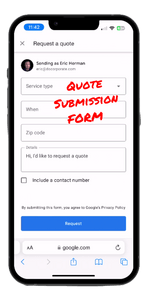 Google Business Profile Request A Quote Form Mobile