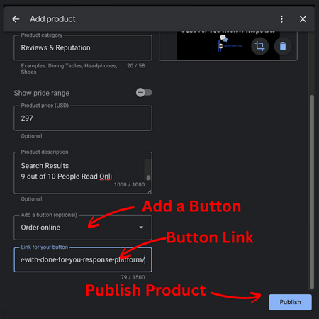 add a product button and link